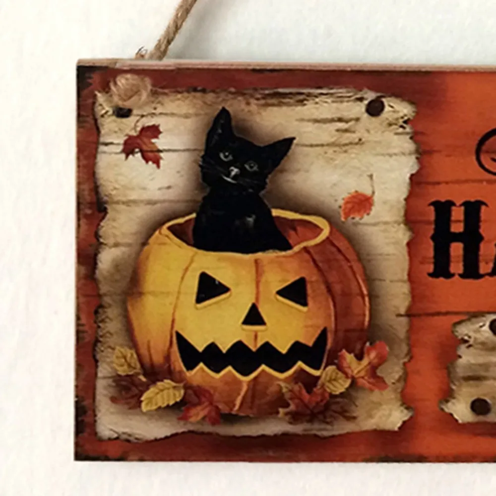 Горячая продажа деревянные ремесла Хеллоуин Лист Деревянный призрак фестиваль