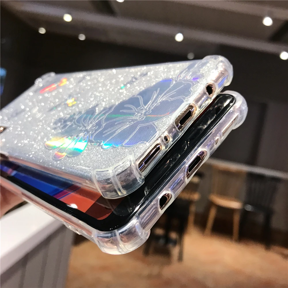 Защитный блестящий чехол Buterfly Rose Flower для Sony Xperia XZ4 XZ3 XZ2 XZ1 XZ X Z5 мягкий из ТПУ XA3 Ultra XA2