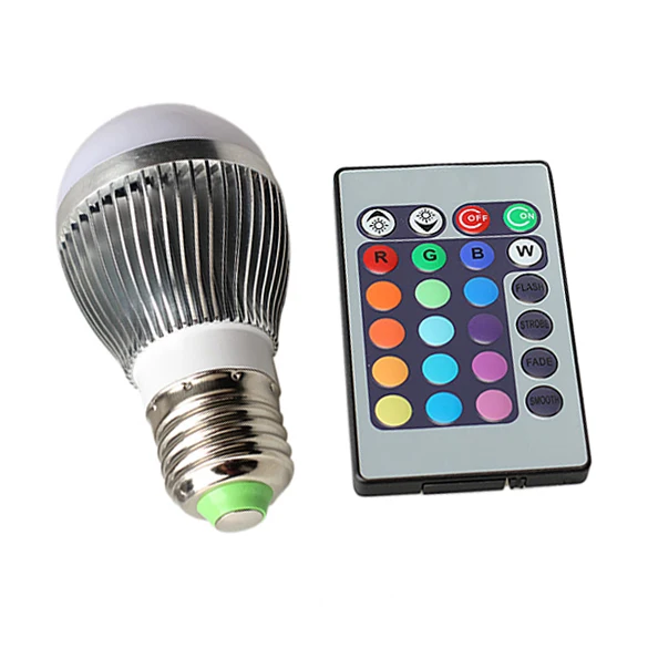 

16 Color Changing LED RGB Globe Light Bulbs 3W With Remote Control E27 Screw Bayonet Base Home Decoration Lamp 85-265V LBS