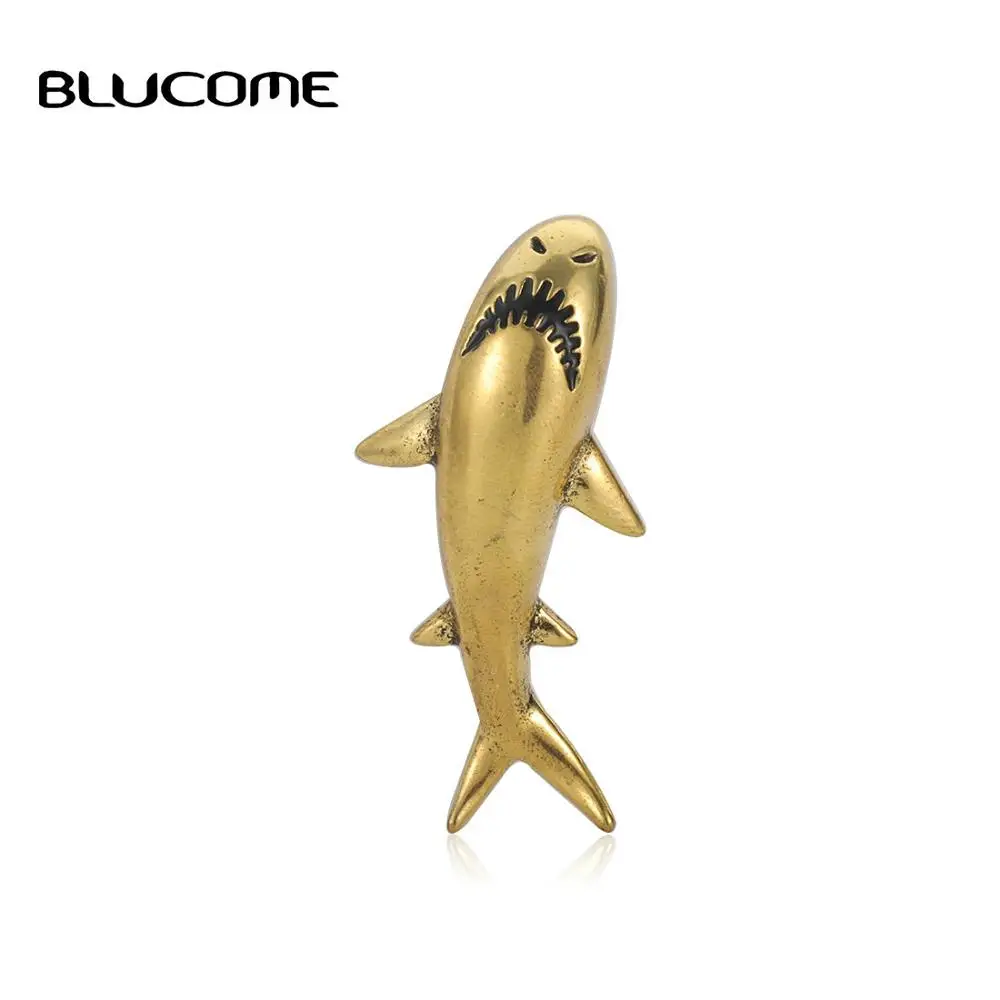 Blucome Специальная брошь в виде акулы Противокражные цветные морские заколки с