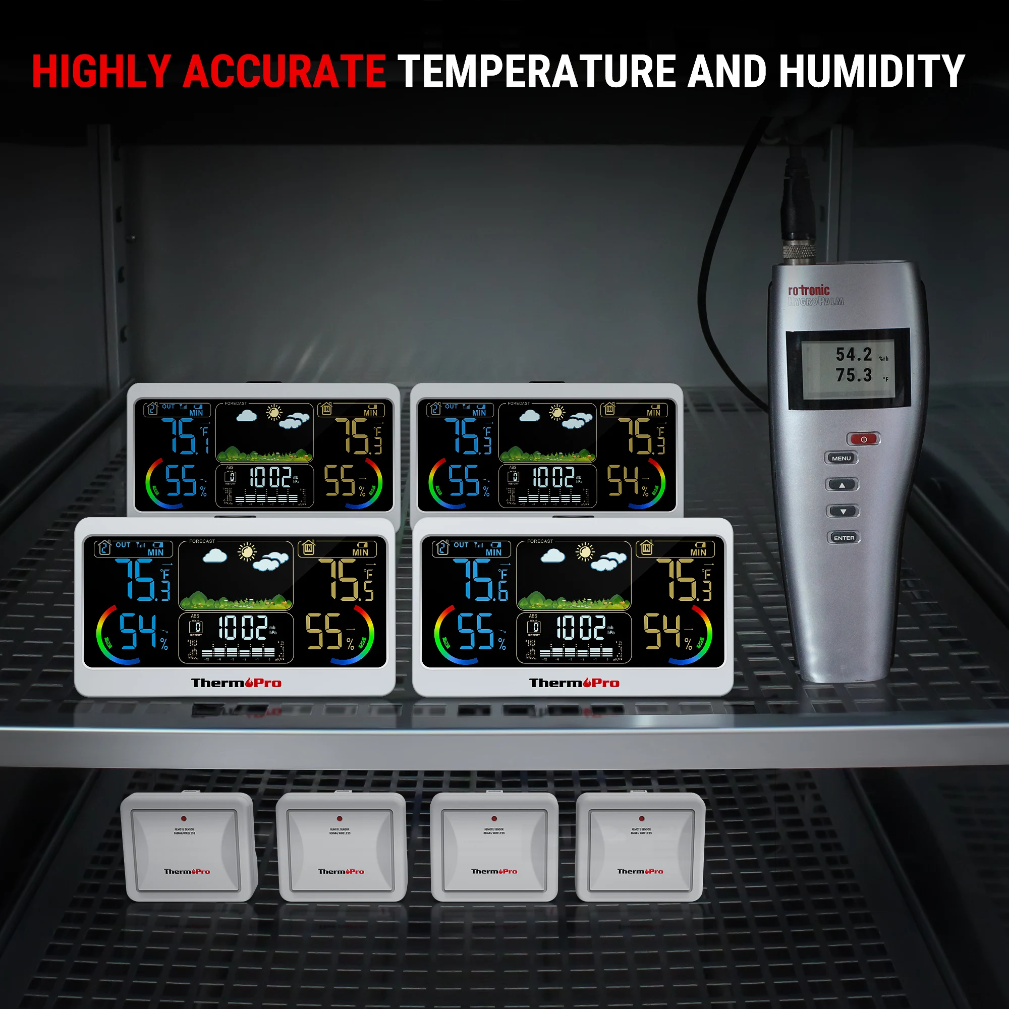 Метеостанция ThermoPro TP68C 150 м беспроводная с большим дисплеем гигрометр | Дом и сад