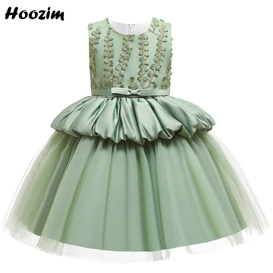 Роскошные серо зеленого цвета с вышивкой для дня рождения цветочным принтом