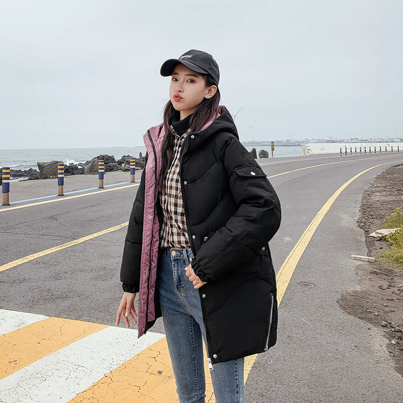 Женское пальто с капюшоном orwinny тонкая парка средней длины для студентов теплая