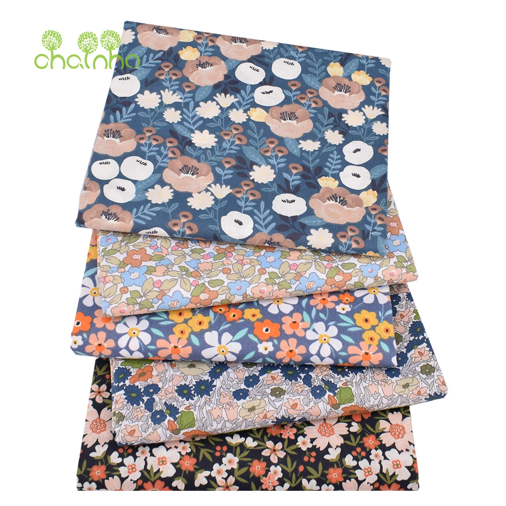Printed Twill Cotton Fabric,Patchwork Cloth For DIY Sewing Quilting Baby&Children's Bedding Home Textiles Material,Floral Series
