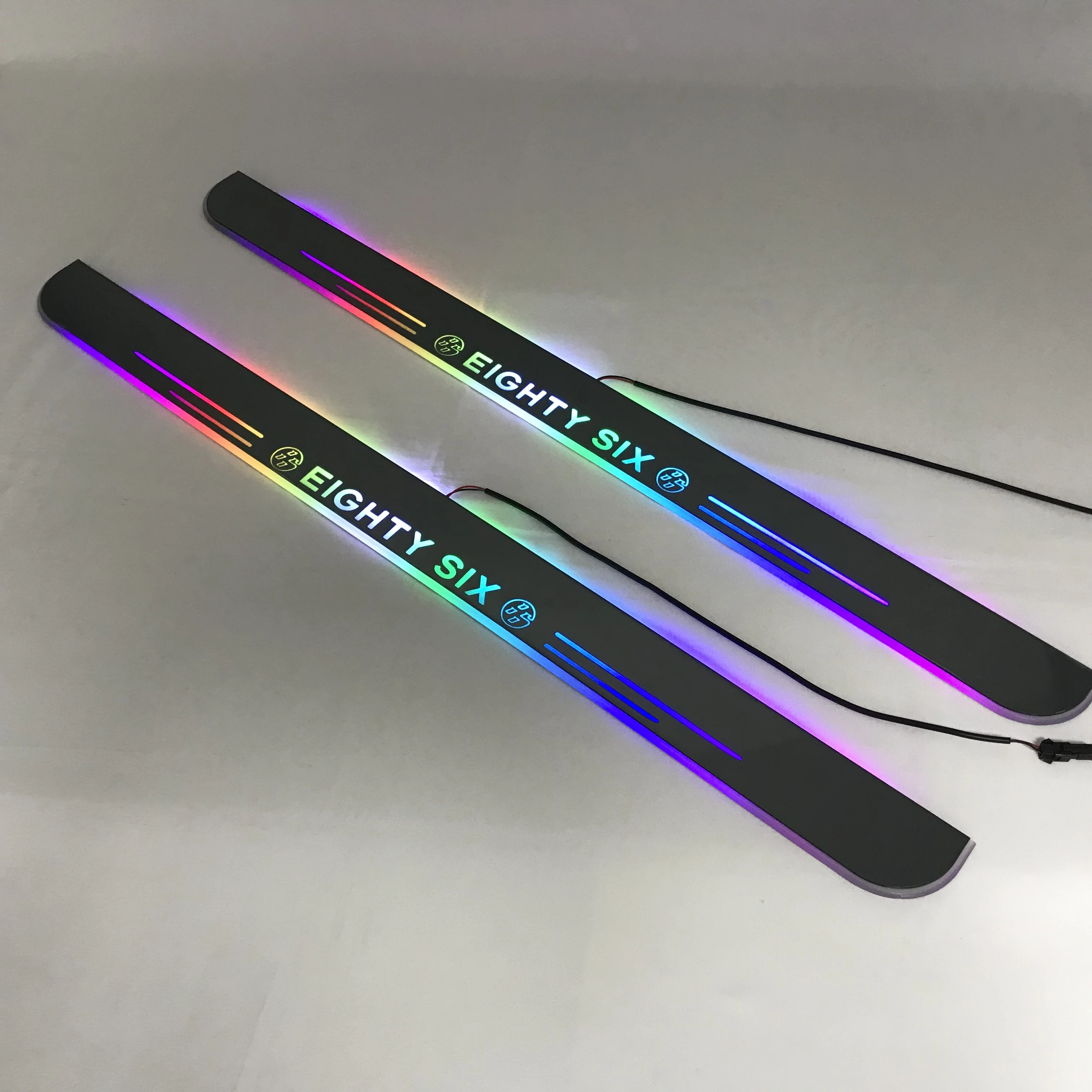 

RQXR led moving door scuff for toyota 86 gt86 ,Subaru BRZ dynamic door sill plate flat lining overlays rgb flowing light, 2pcs