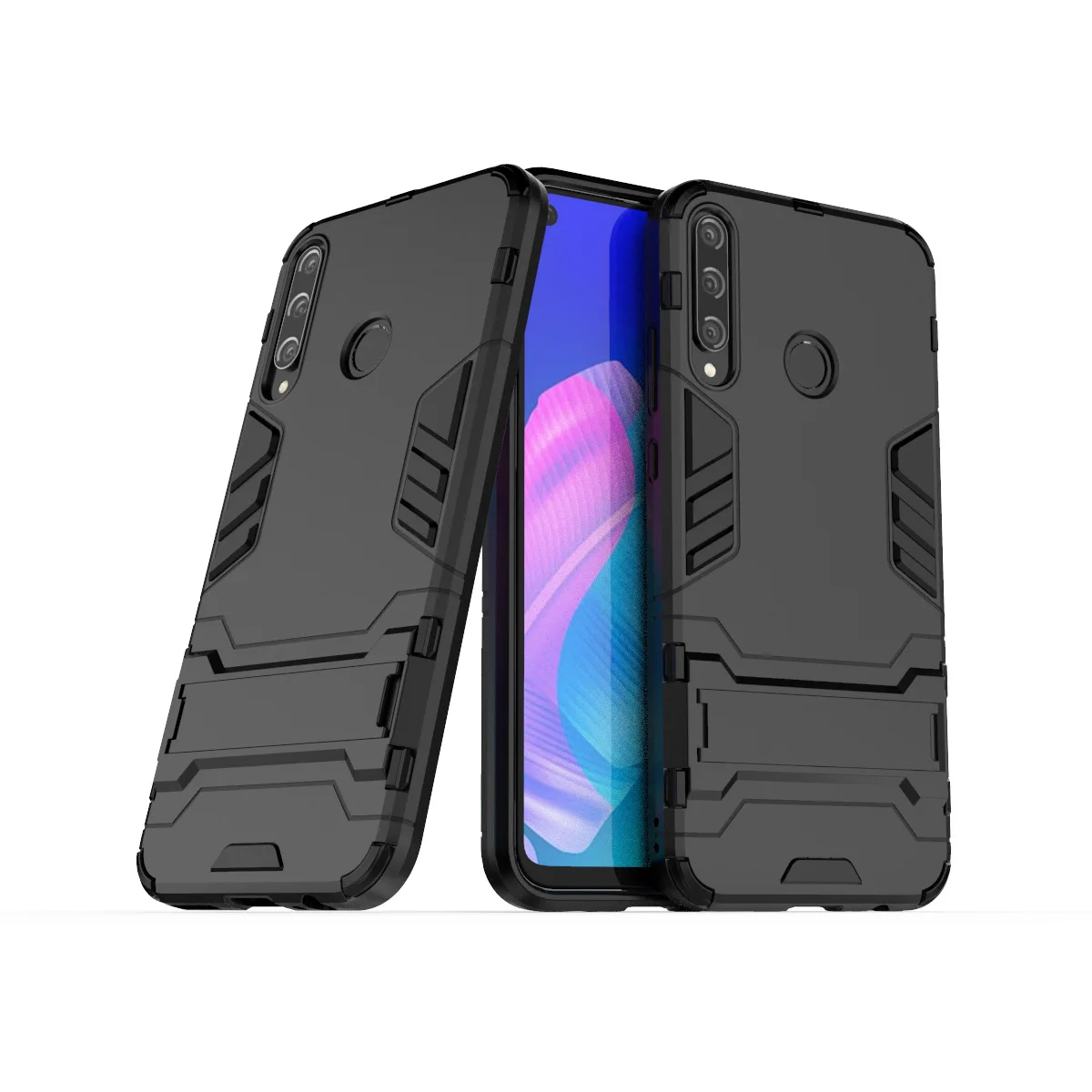 luxury stand armor phone holder case for huawei p40 lite e hybrid tpuhard pc shockproof back cover for p 30 20 10 pro lite plus free global shipping