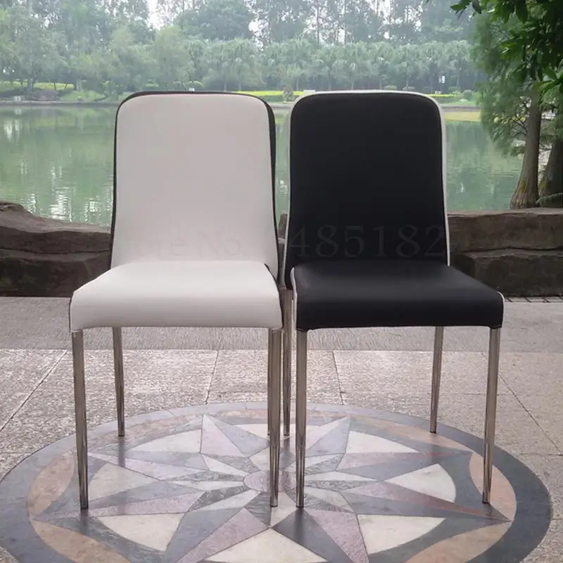 Современный минималистичный обеденный стул из нержавеющей стали домашний