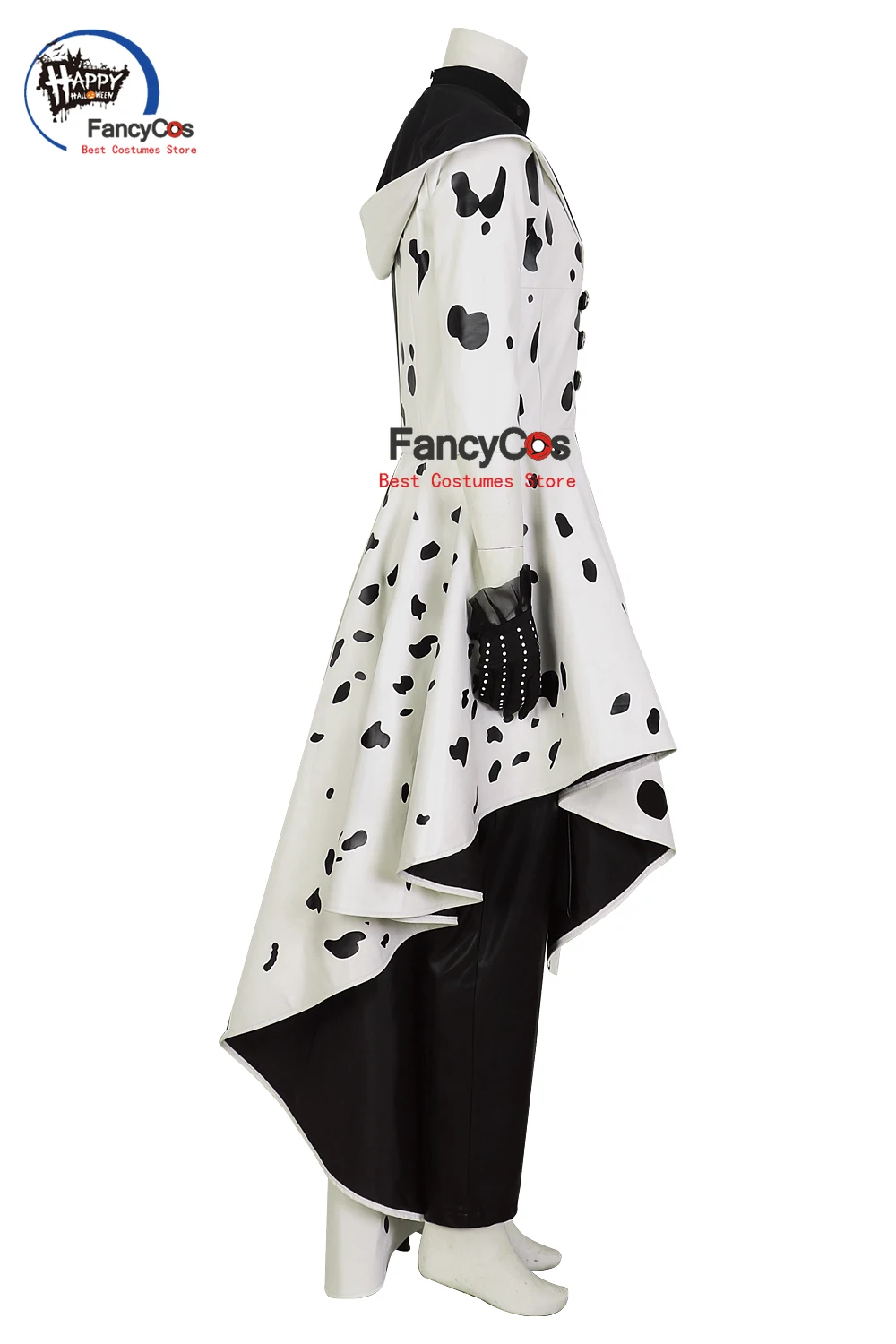 2021 Cruella Costume Cosplay Maid Dress Adult Kids Cruella de Vil Dress Gown Black White Polka Dot Custom Made