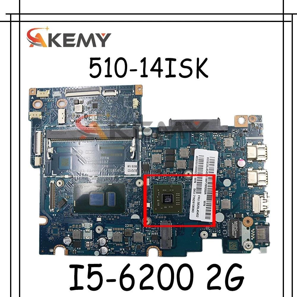 

LA-D451P for lenovo ideapad 510S-14ISK motherboard Mainboard 80TK BIUS1/S2/Y0/Y1 LA-D451P FRU 5B20L45267 5B20L45368 I5-6200 2G