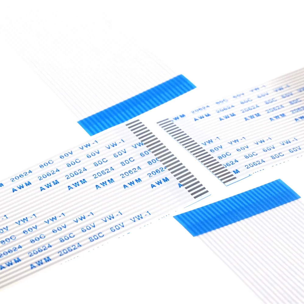 100pcs FFC FPC Flexible Flat Cable 1.25 mm pitch 24 PIN 60 100 150 200 300 450 500 600 mm Reverse Contact Sides Type B Opposite