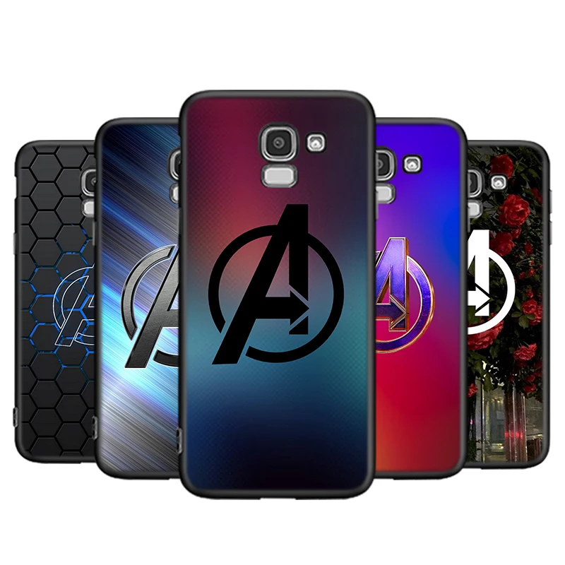 Чехол для телефона с мраморным логотипом Marvel Мстители Samsung Galaxy J8 J7 J6 J5 J4 J3 J530 j730 Duo