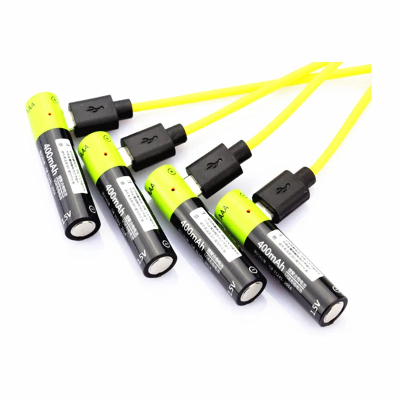 4 шт./лот AAA литий-полимерные перезаряжаемые аккумуляторы с зарядным кабелем USB ZNTER