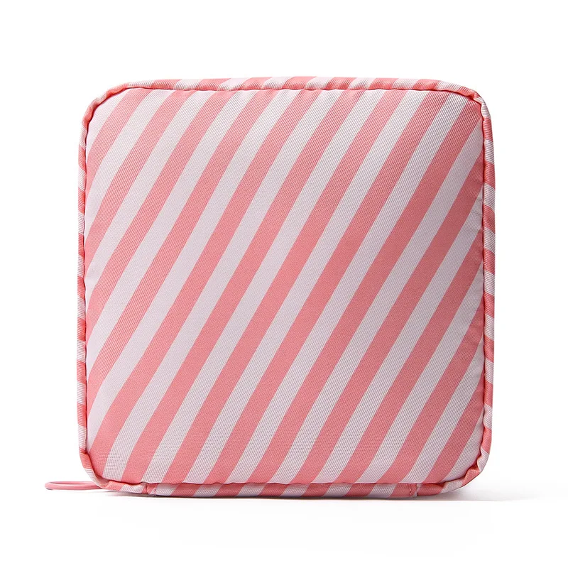 Pink stripe Новая вместительная косметичка для гигиенических салфеток в путешествии, милая переносная Сумочка для женщин, полотенец, сумка для путешествий, маленький кошелек, сумочка-Органайзер - Цвет: Pink stripe