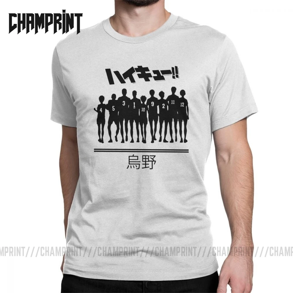 Футболка Haikyuu с изображением команды карасуно Мужская смешная футболка из