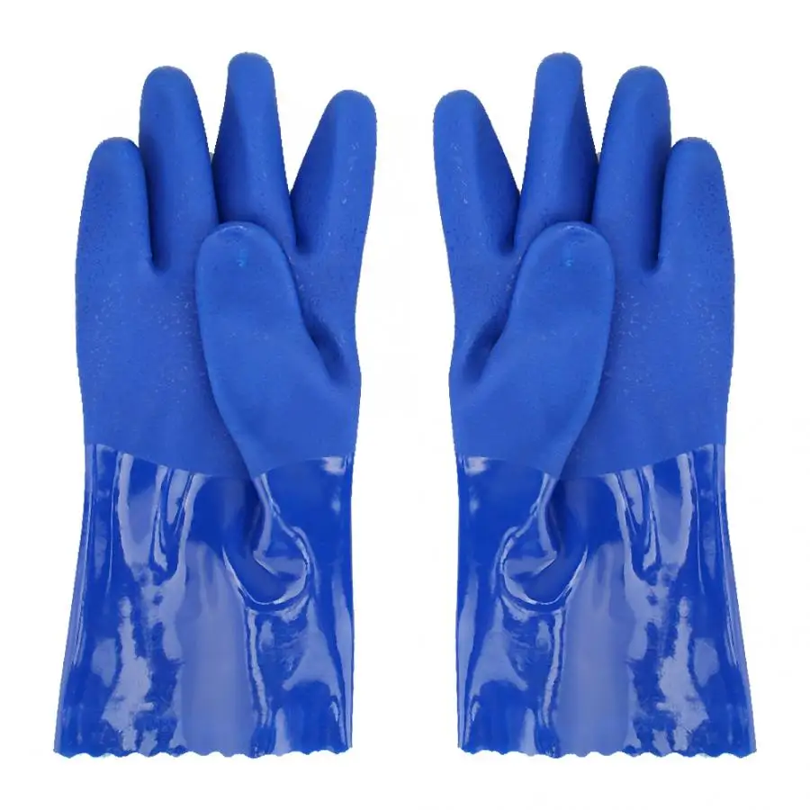 Защитные перчатки ПВХ химически стойкие трикотажные с хлопковой подкладкой