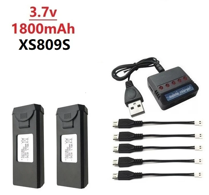 Комплекты зарядного устройства Lipo для VISUO XS809s XS816 3,7 V 1800mAh RC дроны Квадрокоптер запасные части Аксессуары - Цвет: Blue