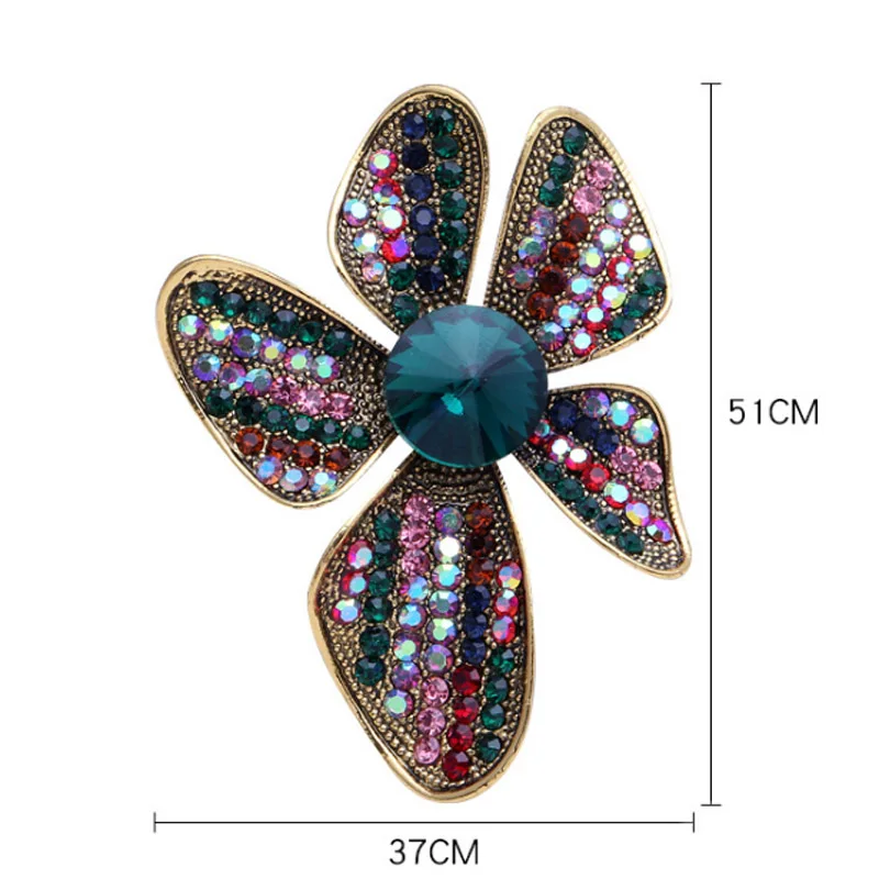 zlxgirl jewelry High quality crystal flower shape brooch for girlfriends couple scarf sweater hijab pins | Украшения и аксессуары