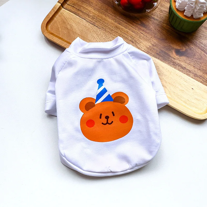 

Cartoon Dog Clothes T-shirt Cute Dogs Clothing Simple Animal Print Fashion Spring Summer Yorkshire Soft Trendy Ropa Para Perro