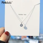 Ожерелье женское Pinkdudu, длинная цепочка в турецком стиле с голубым кристаллом, тонкое сексуальное ожерелье, OG093