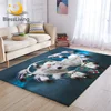 BlessLiving Wolves Couple Living Room Rug White Wolf 3D Carpet Tribal Animal Galaxy Rugs For Bedroom Dreamcatcher Tapis Salon 1