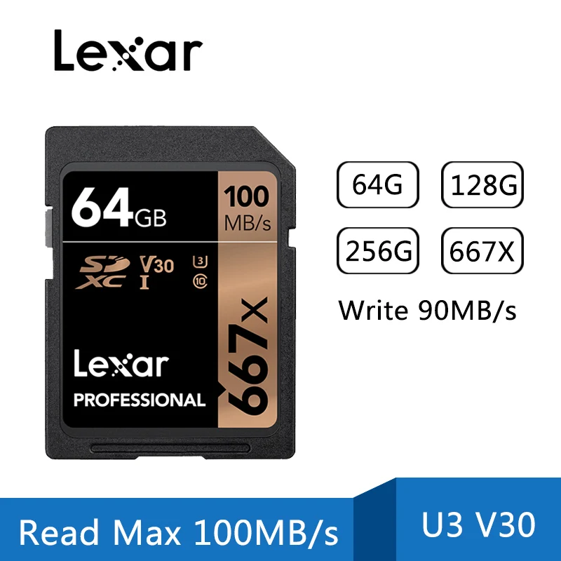 Оригинальная флеш-карта Lexar 64 ГБ SD-карта 256 32 128 16 высокая скорость до 95 м класс 10 633x