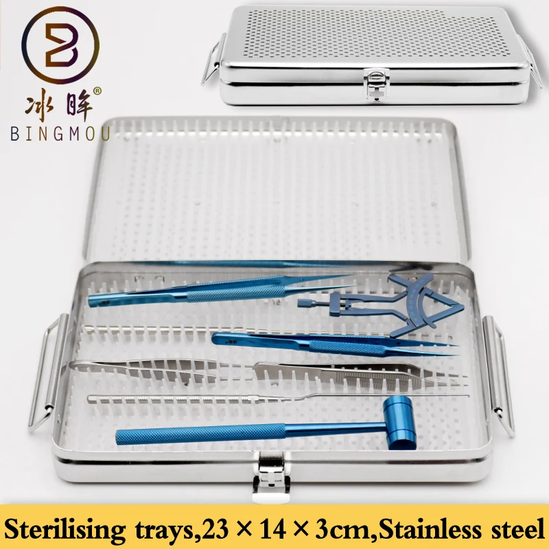 Sterilising trays stainless steel monolayer 23*14*3cm surgical disinfection medical apparatus and instruments high temperature