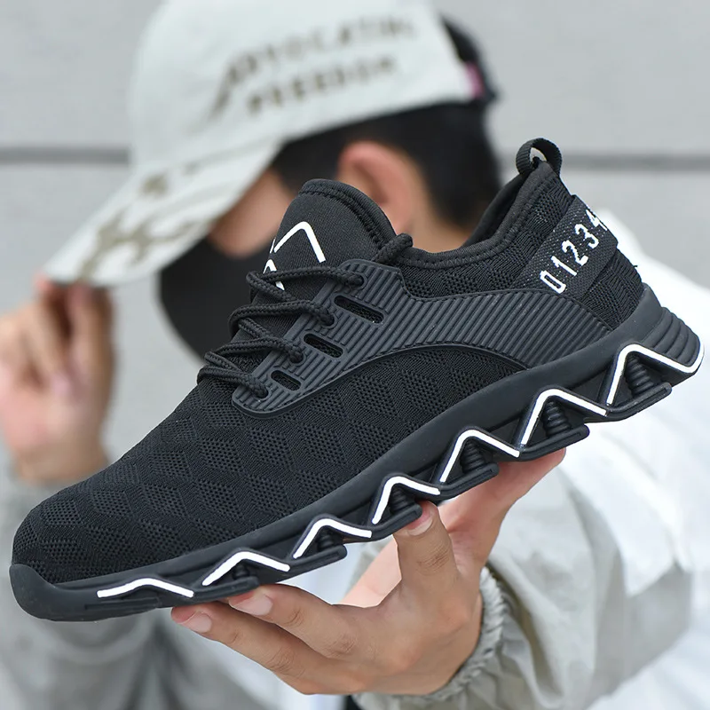 

Men Steel Toe Safety Shoes Lightweight Breathable Work Shoes Soft Comfortable Puncture-Proof Boots Immortal Indestructible Shoes