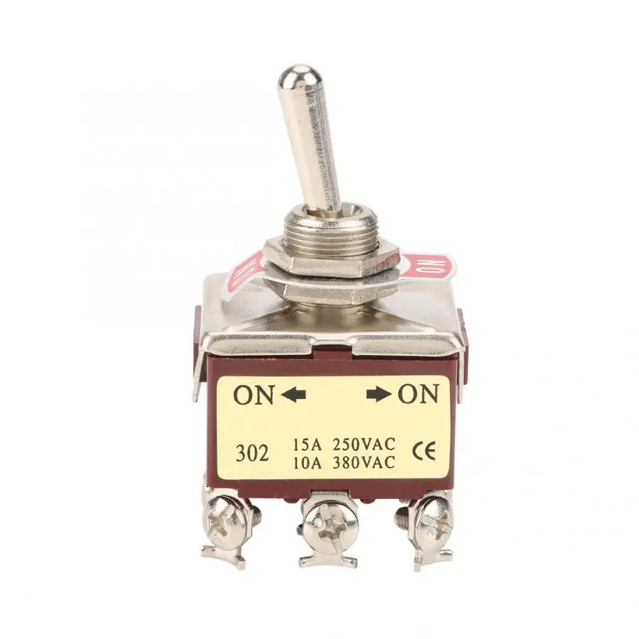 

ON-ON 2 Position Toggle Switch 3PDT 9 Pin 12mm 15A/250VAC 10A/380VAC