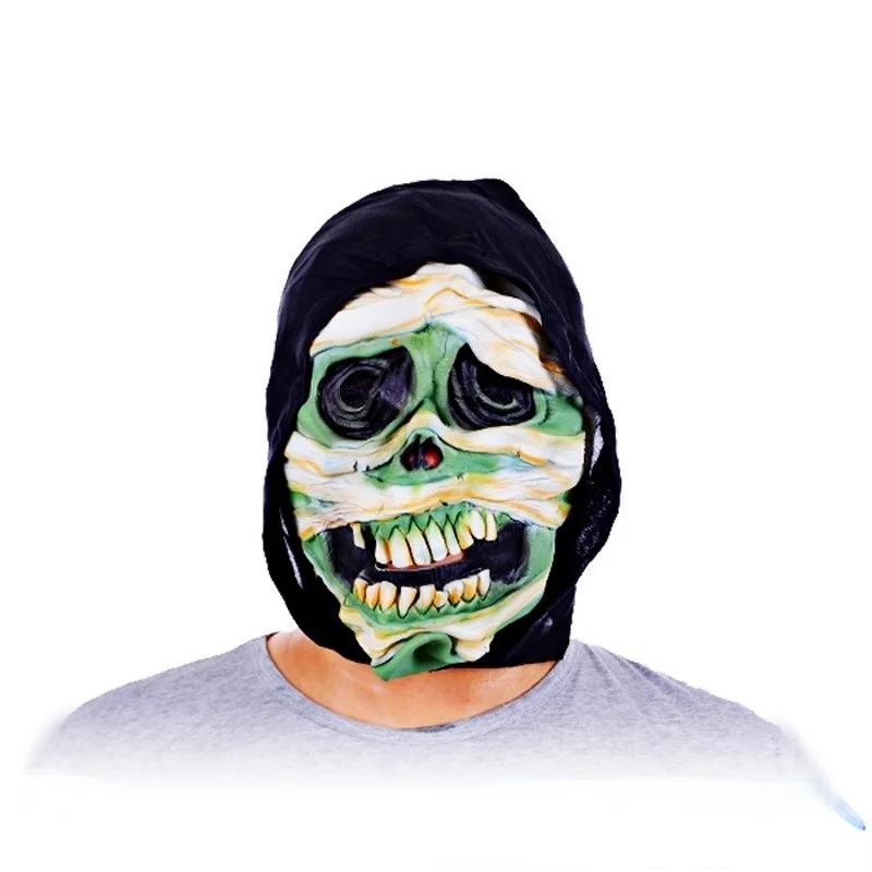 

Маска для косплея, реквизит для представлений, вечевечерние, Хэллоуина, бара, страшный череп, зеленое лицо, демон, реквизит для ролевых игр, д...