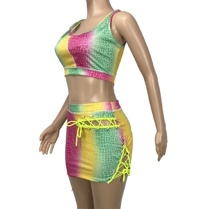 Женское летнее платье со змеиным принтом с открытыми плечами и поясом | Женская