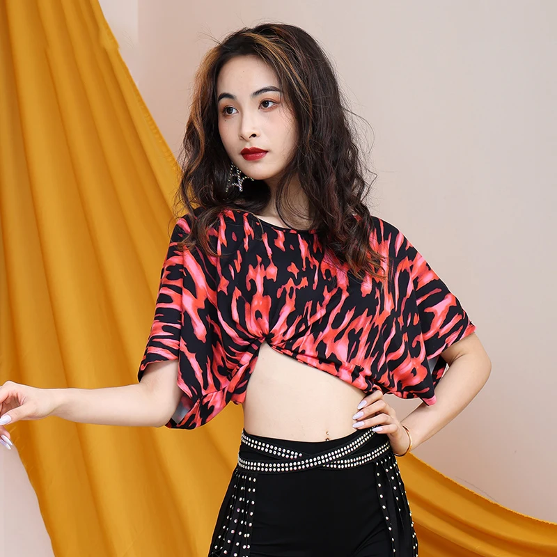 

New Hot Sell Sexy 6 colors Belly dance beginner training practice clothes Belly Dance Top Short Sleeve belly dance top