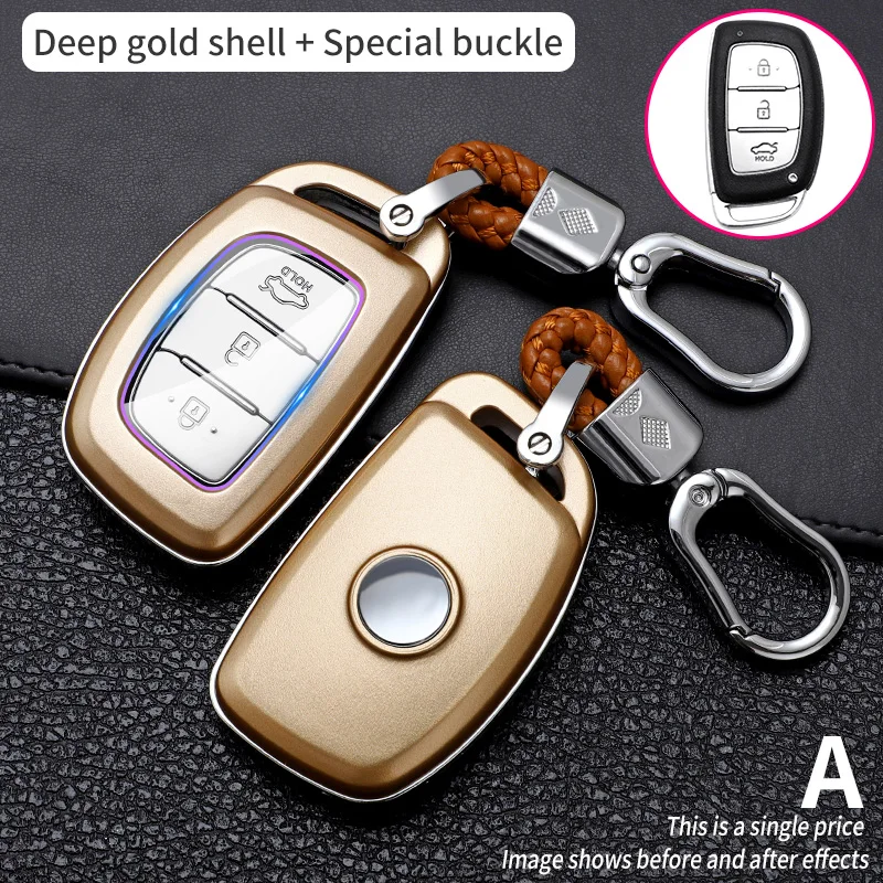 

Car Key Case Cover For Hyundai IX25 IX35 I20 I30 I40 hb20 Santa Fe Creta Solaris 2017 3 Buttons Shell Carbon fiber Accessories