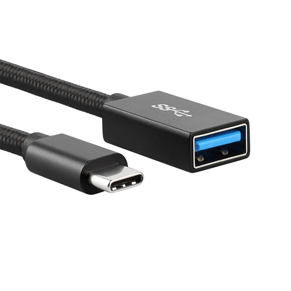 Type-C OTG Кабель-адаптер USB 3,1 type C штекер USB 3,0 A Женский OTG кабель для передачи данных адаптер 12 см для samsung Galaxy S9/S8 MacBook Pro