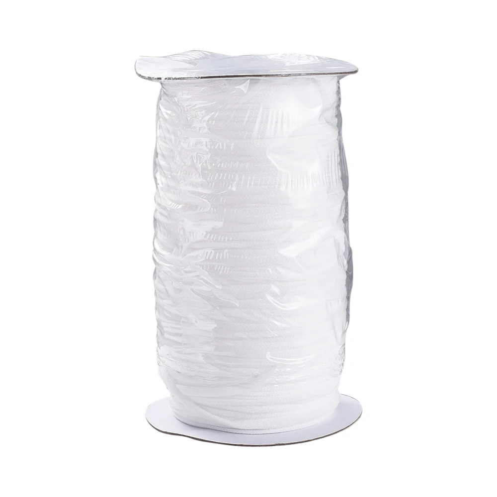 

1 Roll Round & Flat Elastic Band Cords 2mm 4mm for DIY Face Mask Ear Loop Cloth Garment Sewing Accessories Making White