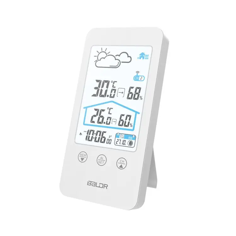 Беспроводной цифровой гигрометр, термометр для улицы, сенсорный ЖК-дисплей, метеостанция, фаза Луны, измеритель температуры и влажности, часы, датчик