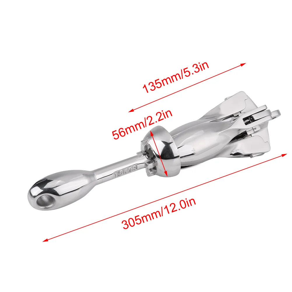 

1.5KG Stainless Steel Boat Folding Grapnel Anchor Docking Hardware for Marine YachtFolding Anchor