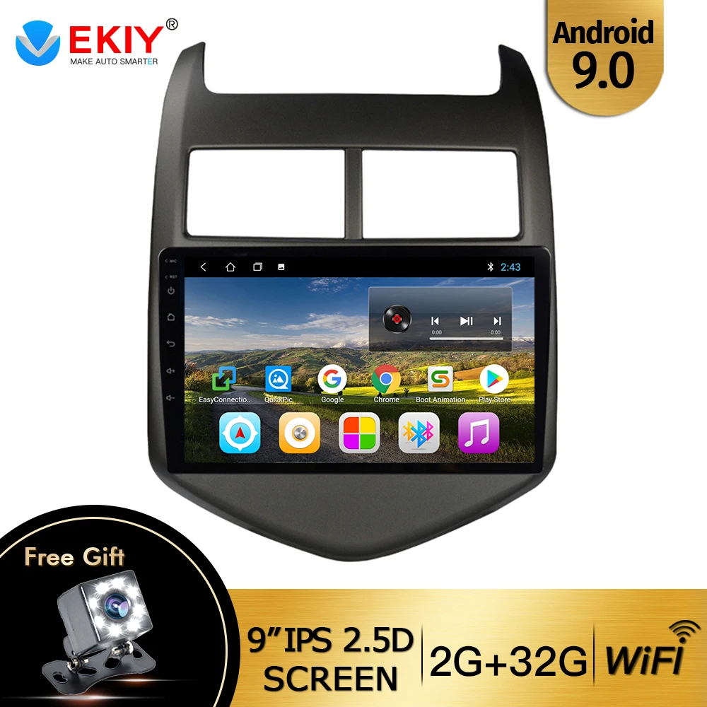 EKIY Android 9 0 автомобильное радио для Chevy Chevrolet AVEO Sonic 2010 2013 GPS мультимедийный плеер