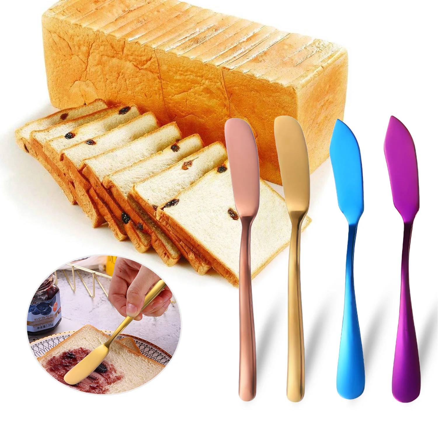 Behogar Нержавеющая сталь масло разбрасыватель ножей крем Варенье шпатель западные