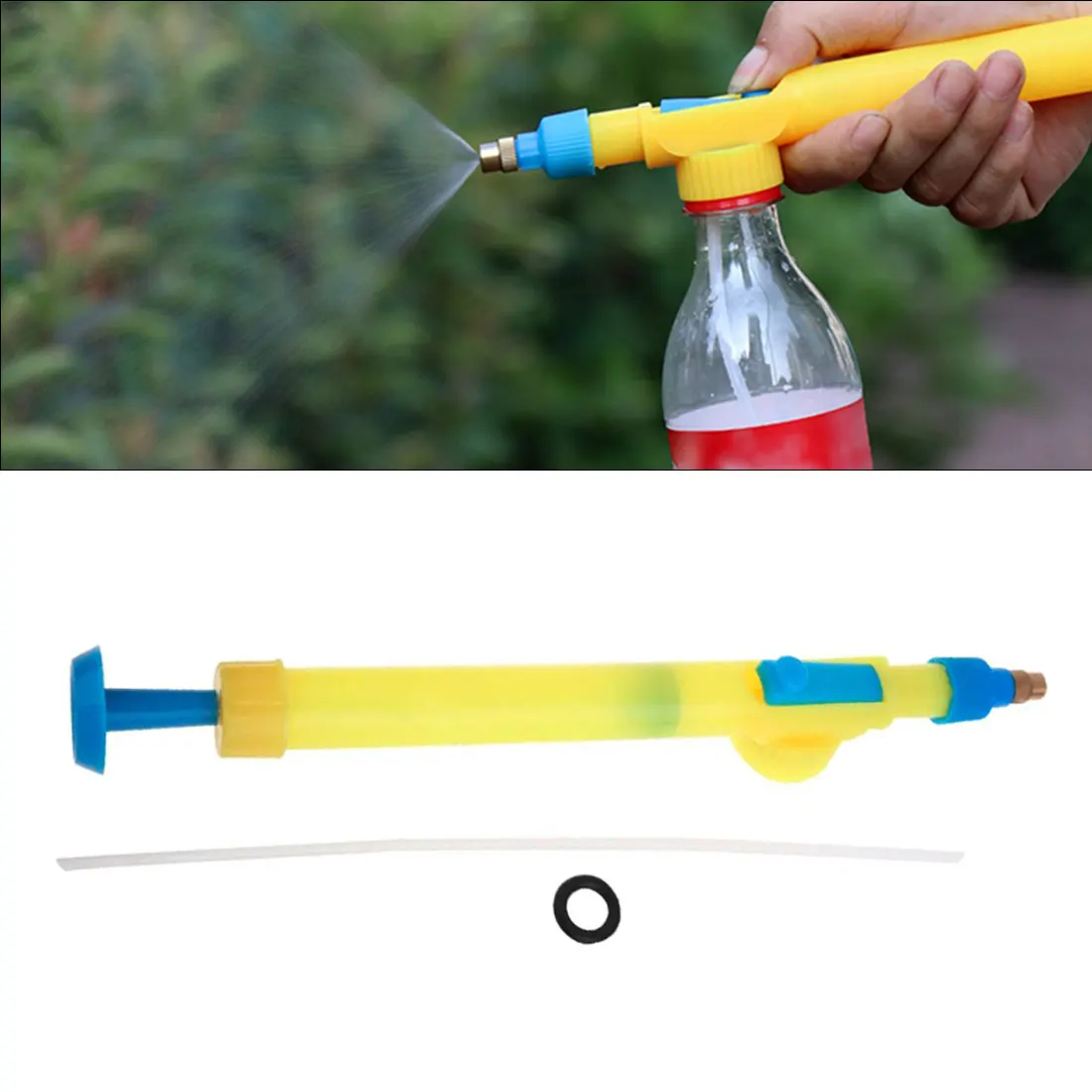 

1 Pcs Coke Bottle Interface Plastic Trolley Gun Nozzle Manual Spray Watering Head