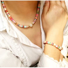 Женский браслет Diffone богемский 6 мм полимерная глина диск Braclet Femme