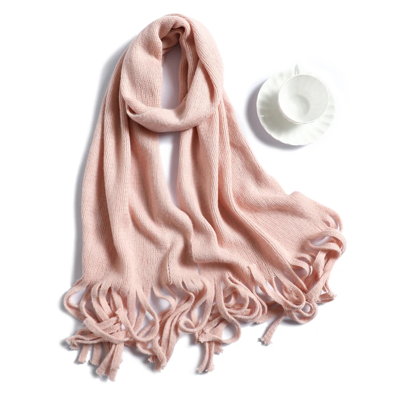 Winter Scarf for Women Fashion Solid Cashmere Scarves Neck Warm Soft Long Size knitted Men's Scarfs Female Foulard Shawls