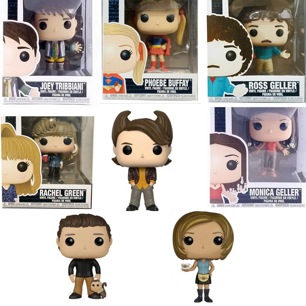 

POP Friends Phoebe Buffay Joey Tribbiani Ross Geller Rachel Green Monica Geller Figure Toys Collection model toy gift with box