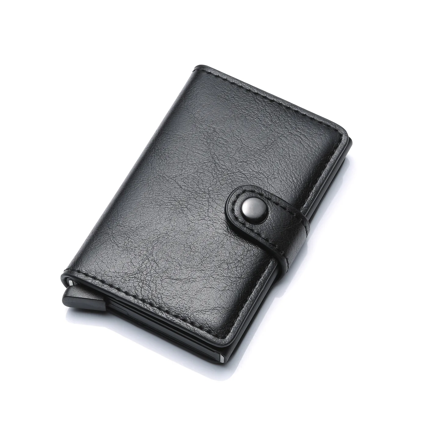 Small Black Мужской Смарт RFID Блокировка защита тонкий держатель для карт кошелек Hasp Rfid кошельки алюминиевый кредитный держатель для карт Чехол кошелек - Цвет: Small Black