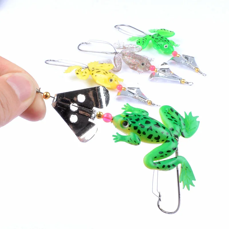 1 PCS 8CM/6.2g Artificial Soft Cork Bait Japan Fishing Bait Frog Lure High Hooks Topwater Ray Frog Fishing Bait YU059