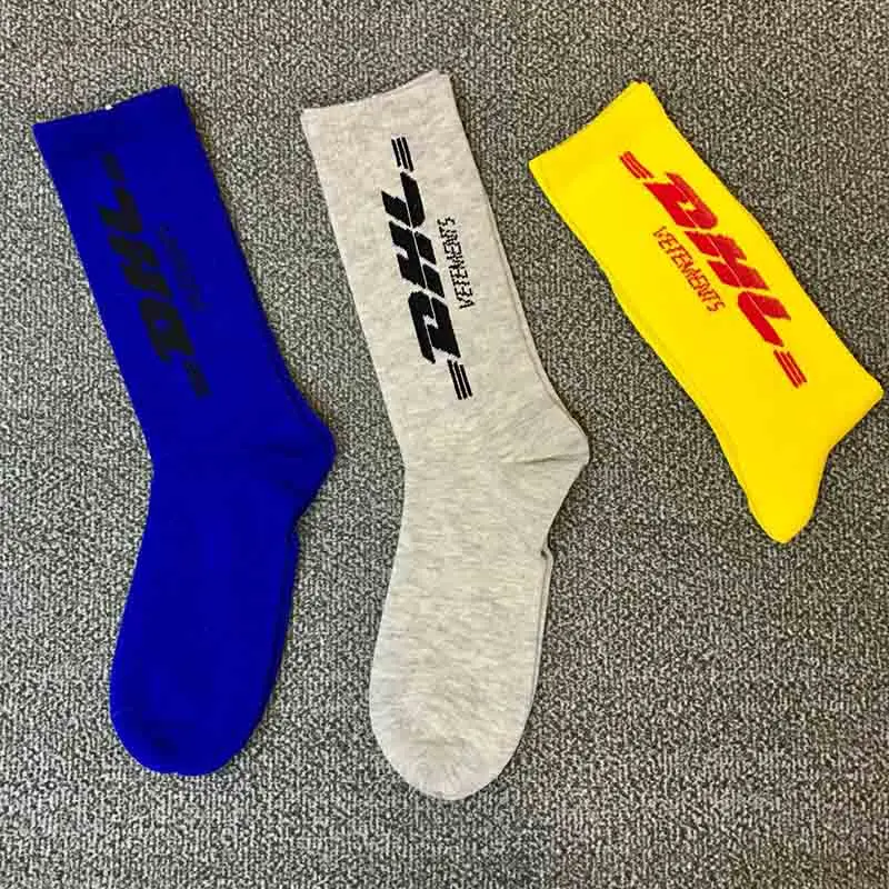 VETEMENTS, DHL, спортивные длинные носки без пятки, мужские, женские, хип-хоп, DHL, носки для скейтборда, уличные, хипстерские, DHL, хлопковые носки