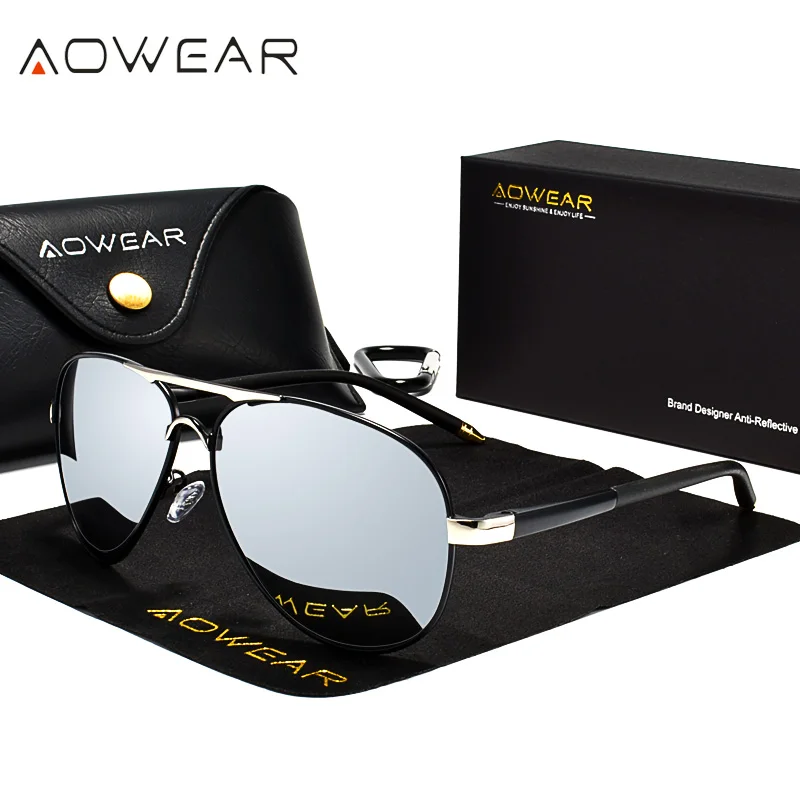 Ao Gafas De Sol De Aviación Para Hombre Lentes De Sol Con Caja sunglasses 