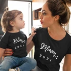 Забавная футболка для мамы и дочки, хлопковая, для всей семьи, 2021