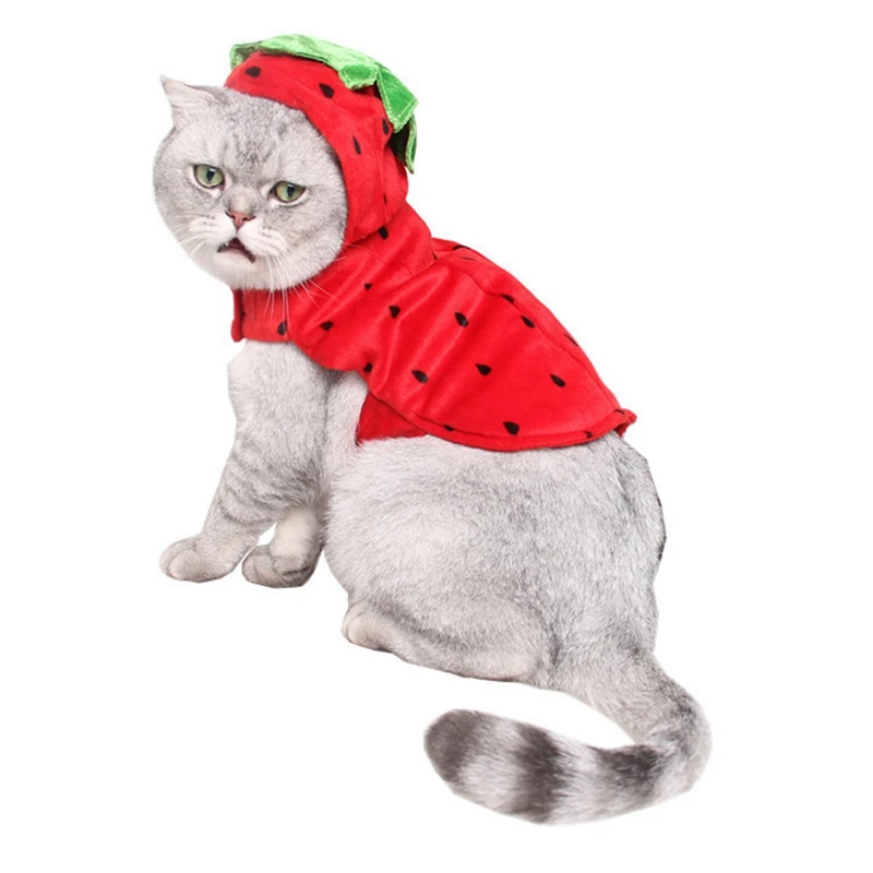 Одежда для собак с домашними животными костюм животных принтом клубники Костюм