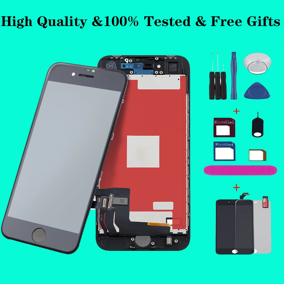 AAA+++ LCD for iPhone 6 7 8 Display touch Screen Digitizer replacement X 5S 6S Plus oled Mobile Phone screen pantalla | Мобильные