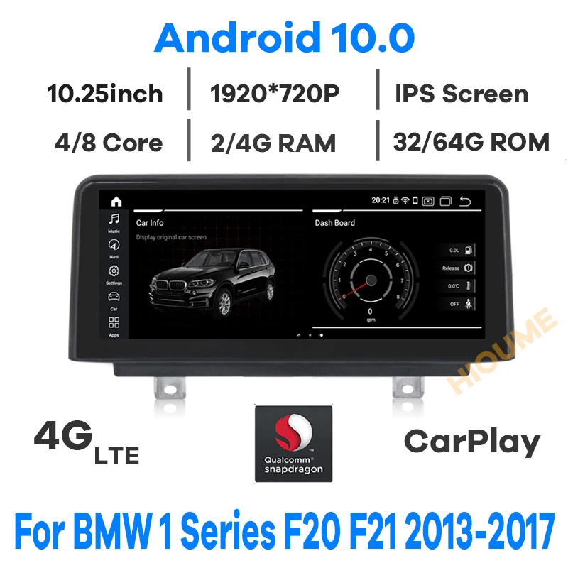 Автомобильный мультимедийный плеер 10 25 дюйма Snapdrag CPU Android 0 для BMW 1 Series F20 F21 2013 2014 2015